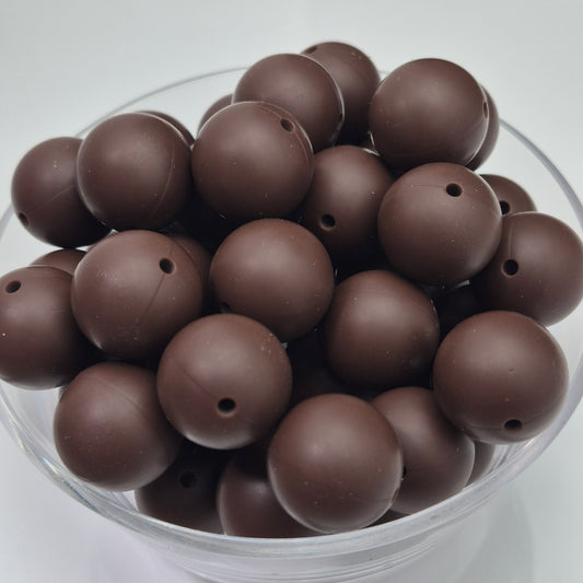 Dark Chocolate 19mm Solid Silicone Bead