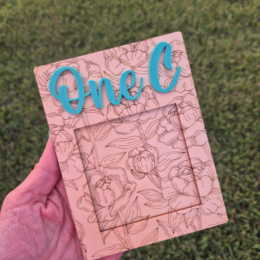 Wood Post-It Note Holder - Optional Floral Design and Personalization