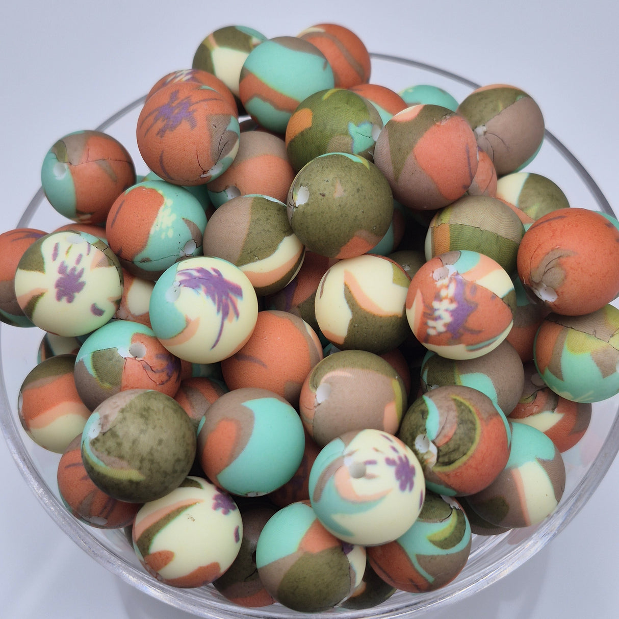 Abstract Desert Art 15mm Silicone Bead