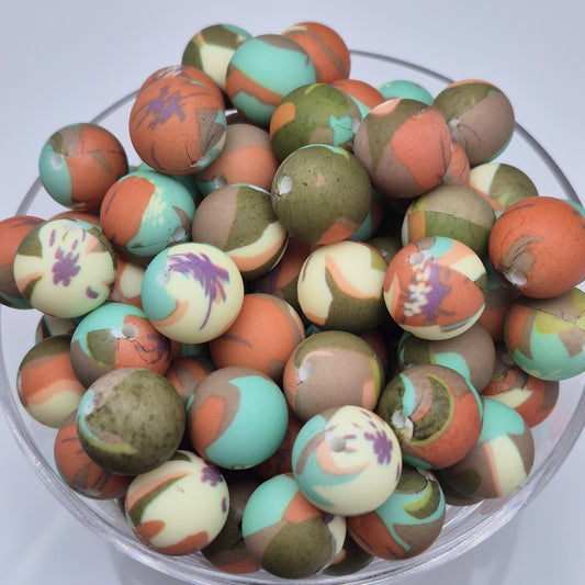 Abstract Desert Art 15mm Silicone Bead