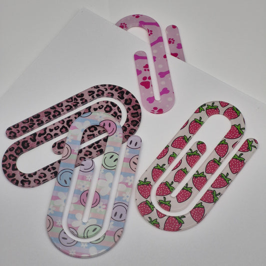 Printed Large Paper Clip Acrylic Bookmark