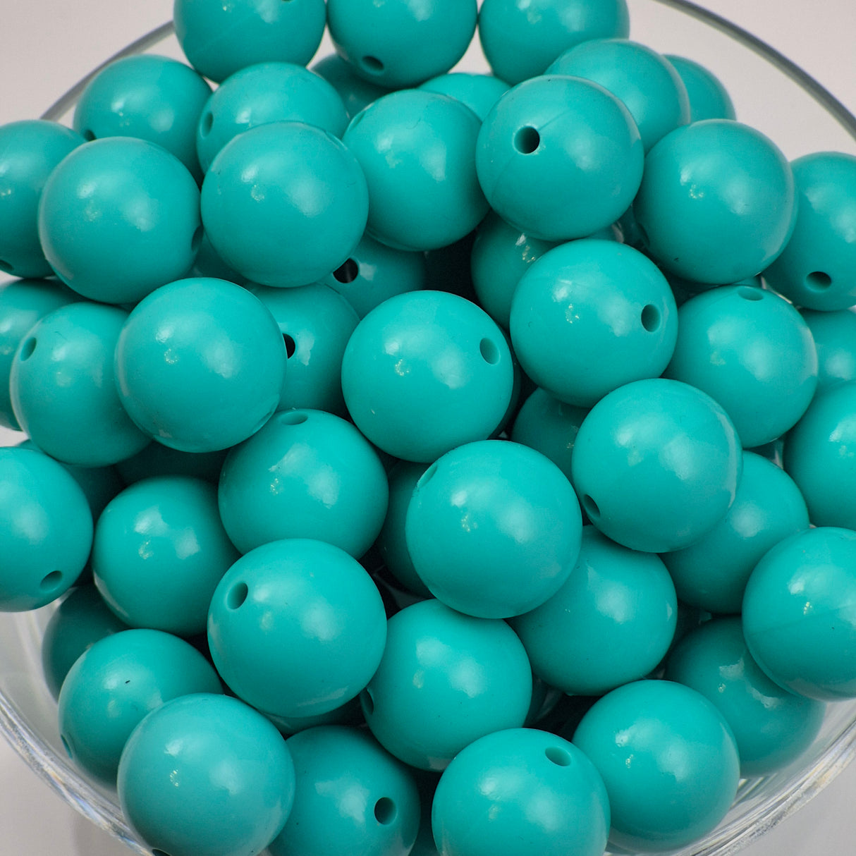 Teal Liquid 15mm Solid Silicone Beads