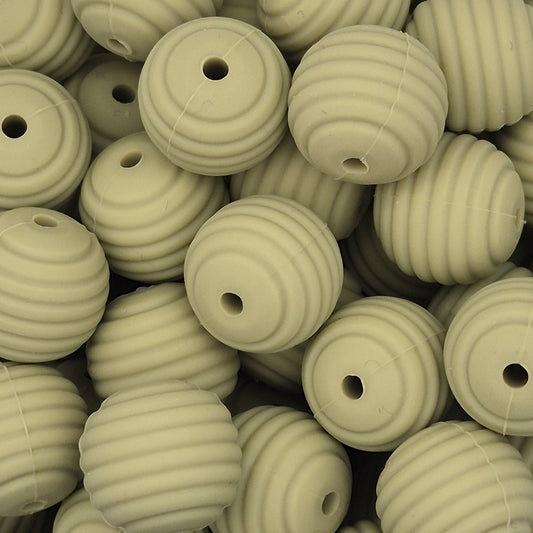 Sage Honeycomb 15mm Silicone Bead