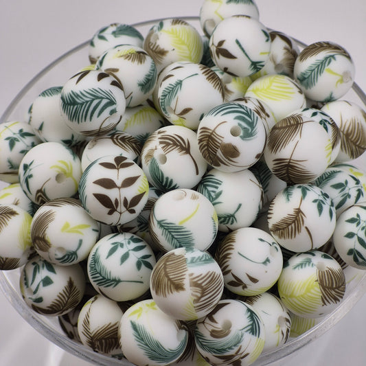 Leaf Me Alone 15mm Silicone Bead