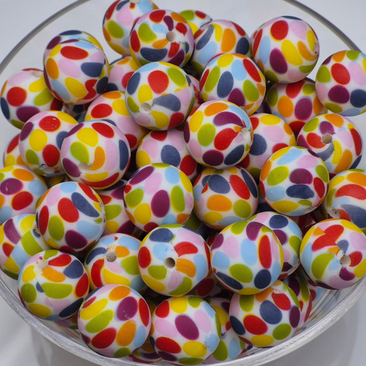 Confetti Spots 15mm Silicone Bead