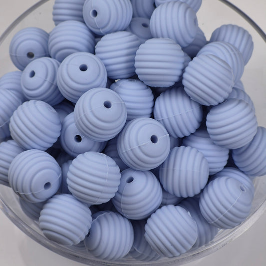 Whispering Blue Honeycomb 15mm Silicone Bead