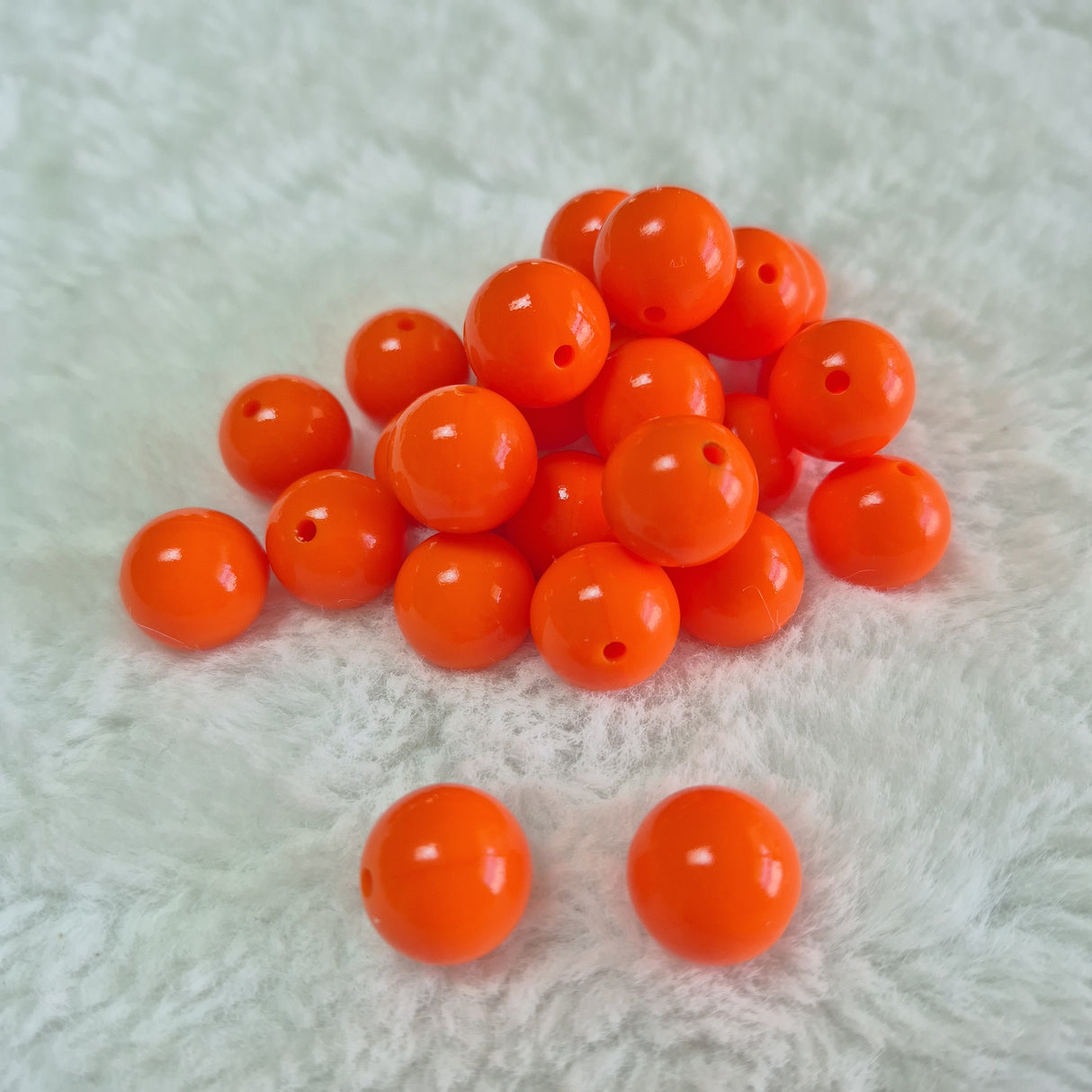Orange Liquid 15mm Solid Silicone Beads