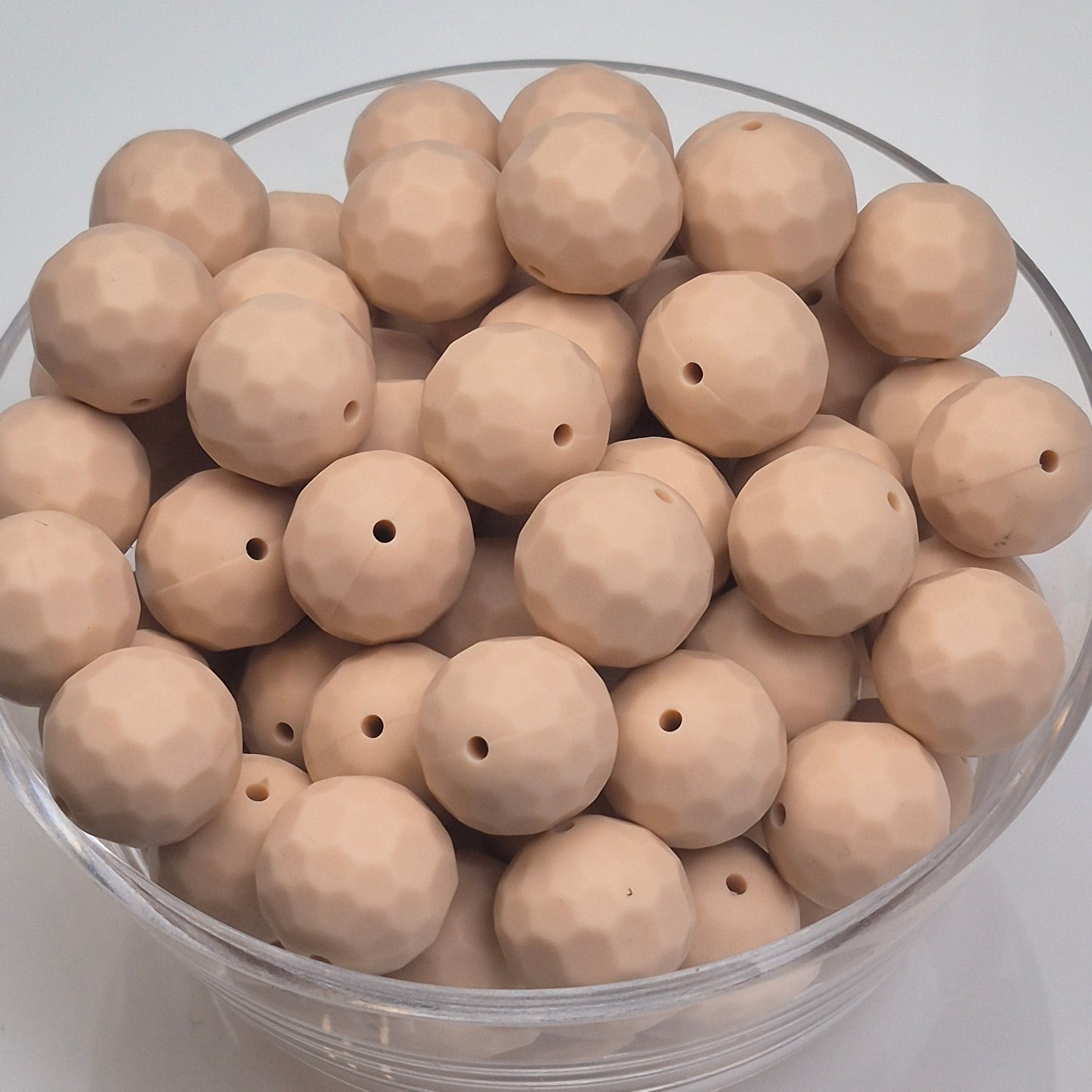 Putty Faceted Orb 16mm Silicone Beads