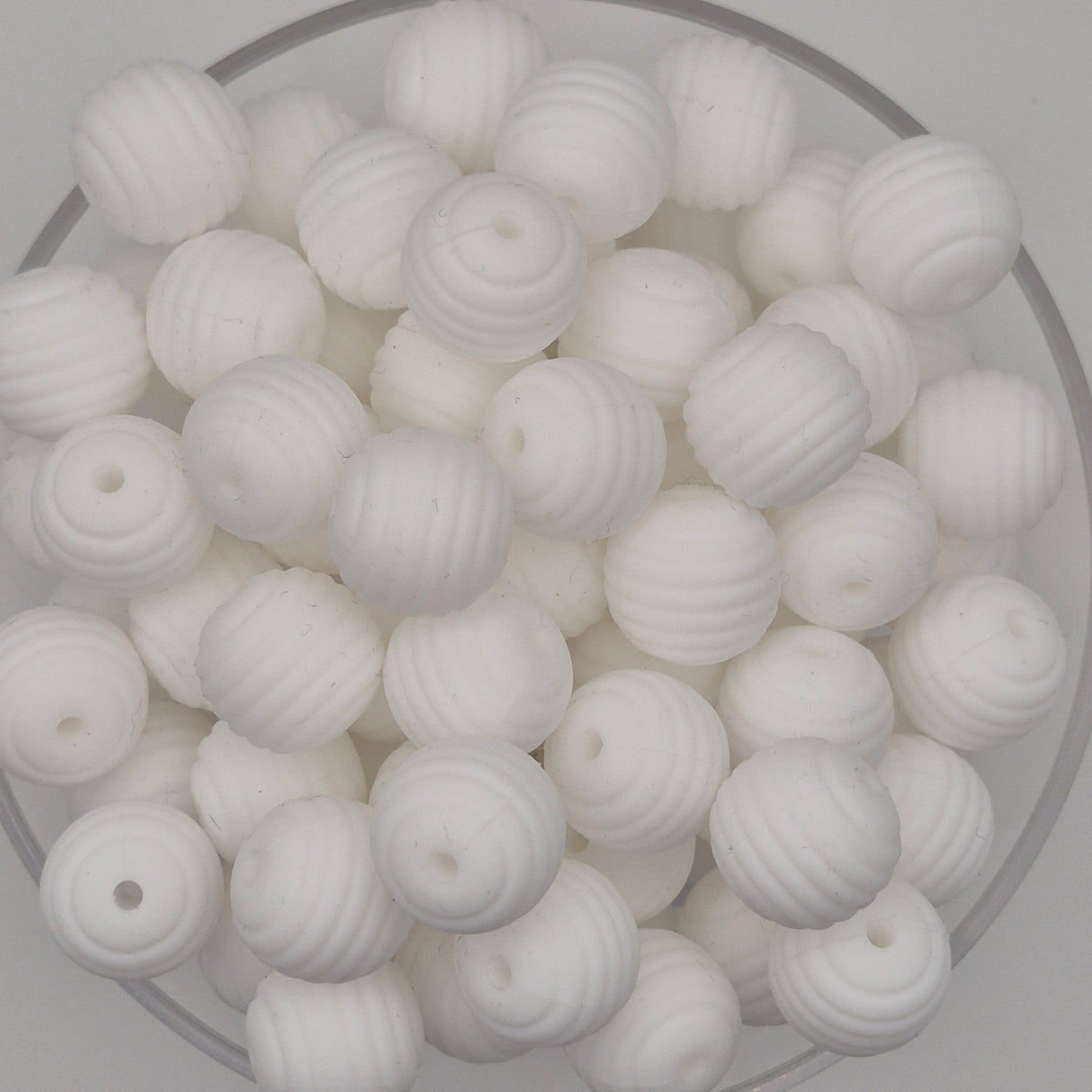 White Honeycomb 15mm Silicone Bead