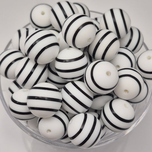 Luna's Lines 19mm Print Silicone Bead