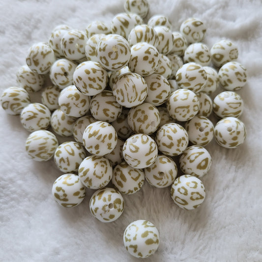 Leopard Glam 15mm Silicone Bead