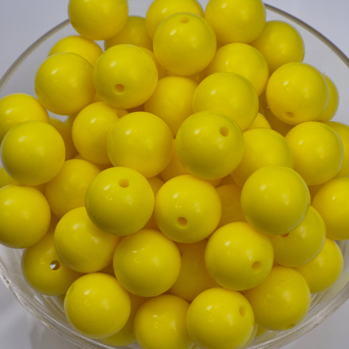 Lemon Yellow Liquid 15mm Solid Silicone Beads
