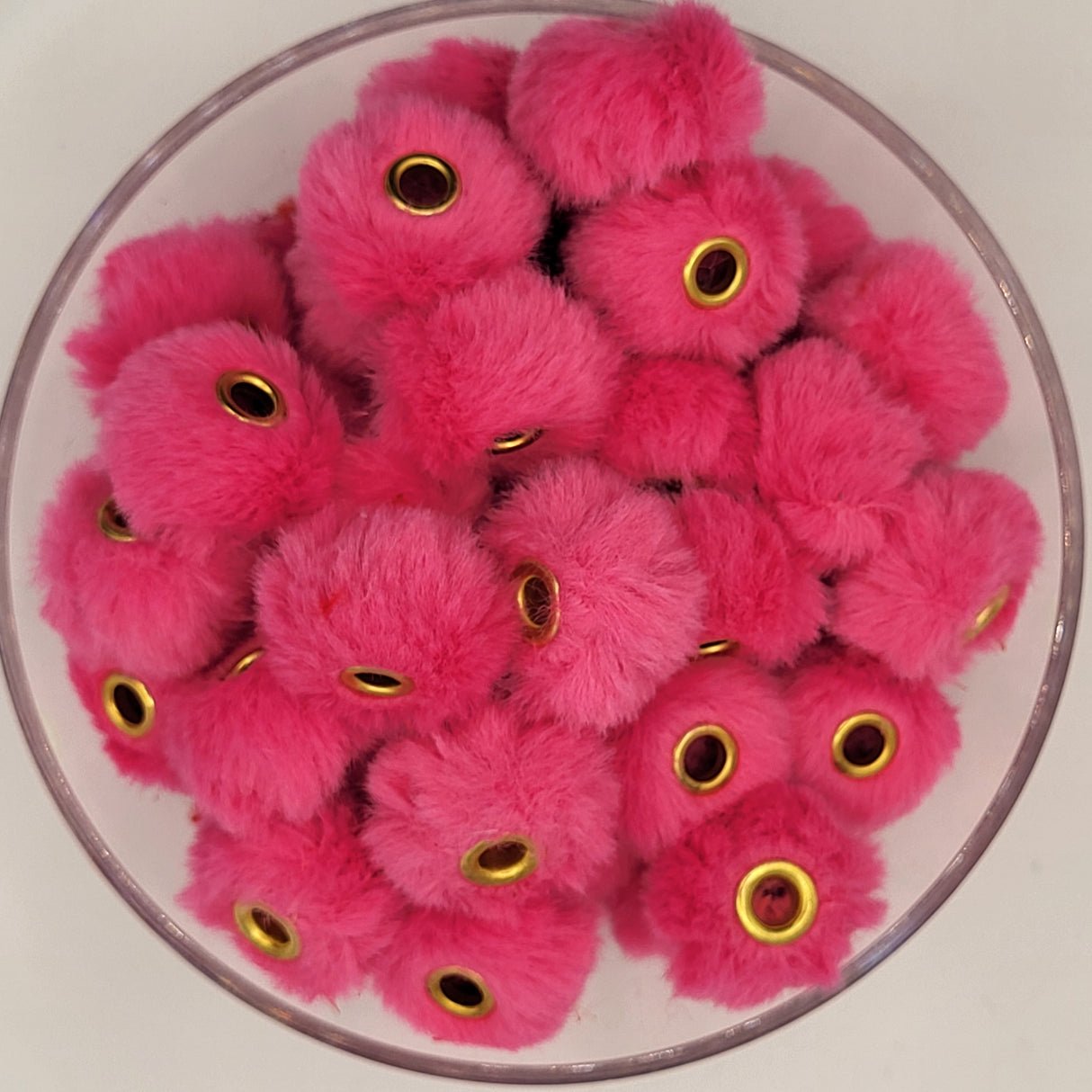 Bright Pink Fuzzy Bead 20mm