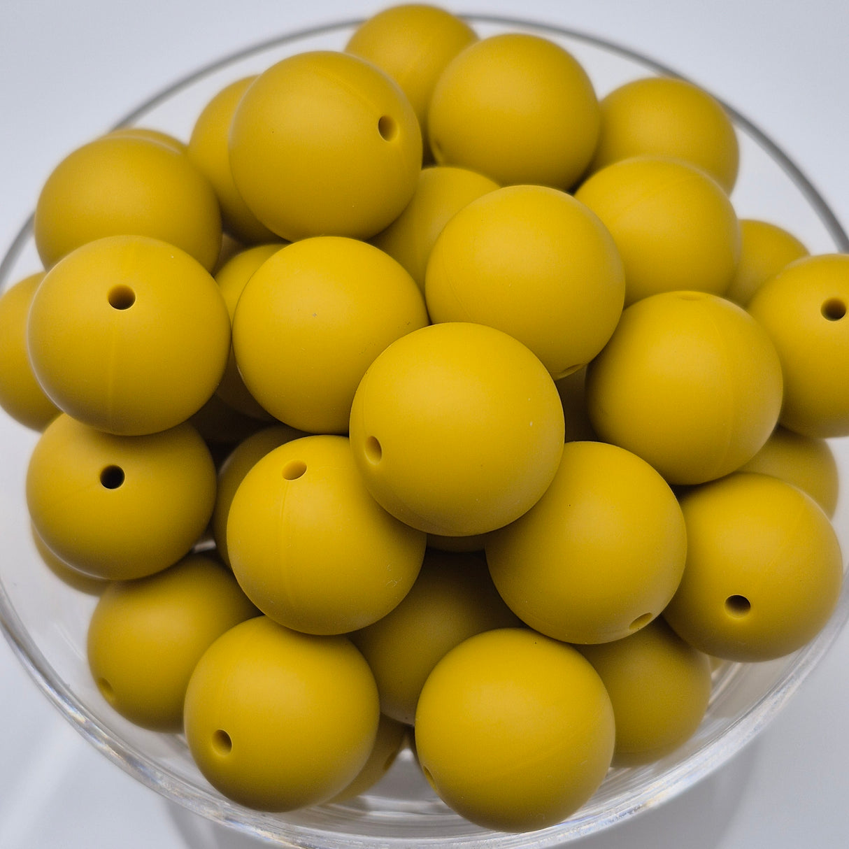 Mustard 19mm Solid Silicone Beads