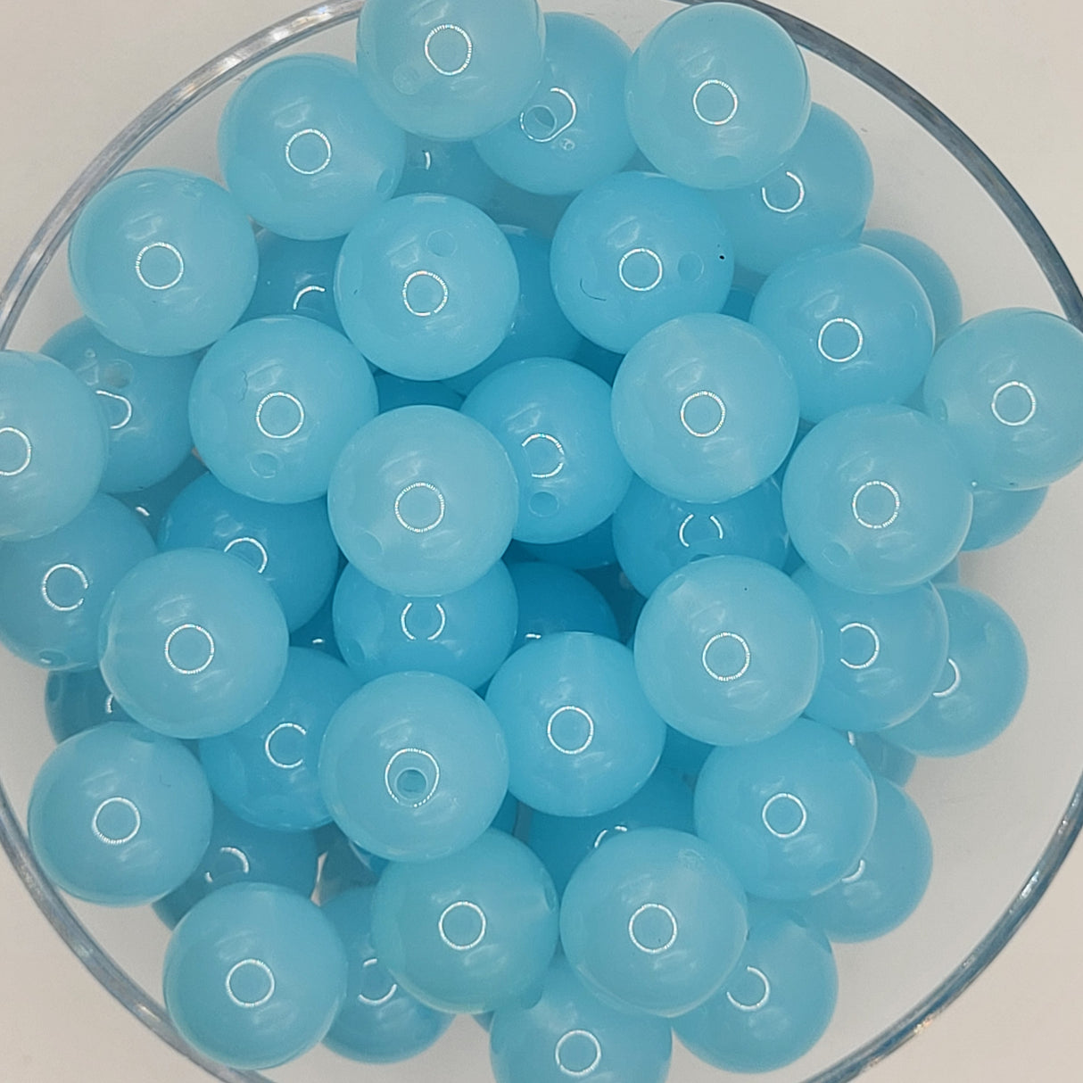 Icy Blue Raspberry Marmalade 16mm Solid ACRYLIC Beads