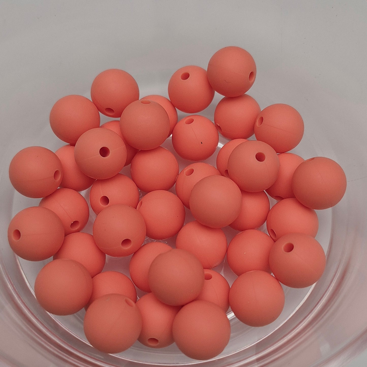 Apricot 12mm Solid Silicone Beads