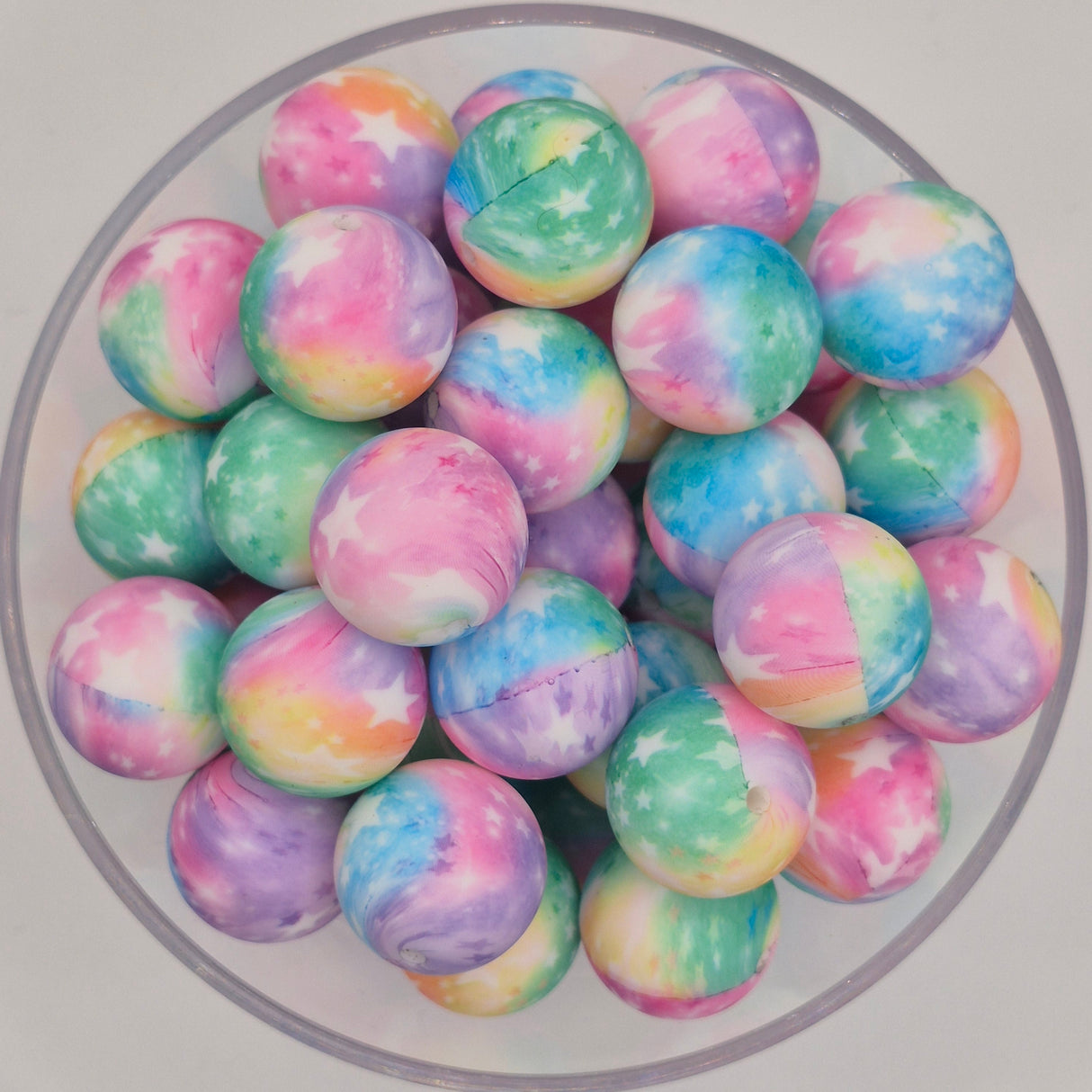 Stardust Candy 19mm Print Silicone Bead
