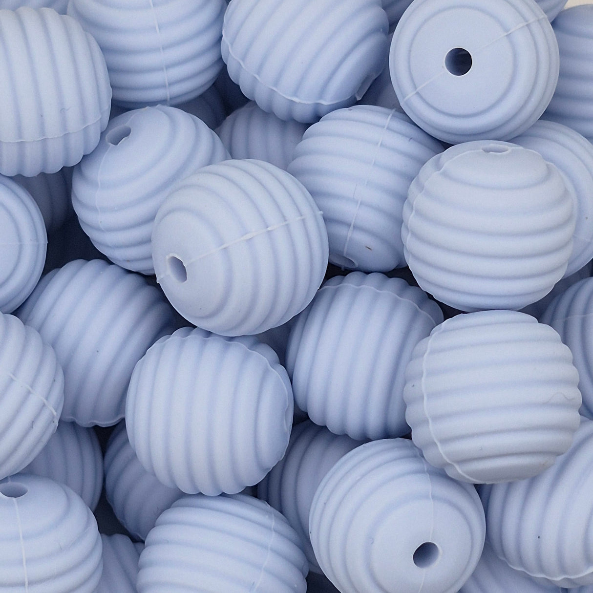 Whispering Blue Honeycomb 15mm Silicone Bead