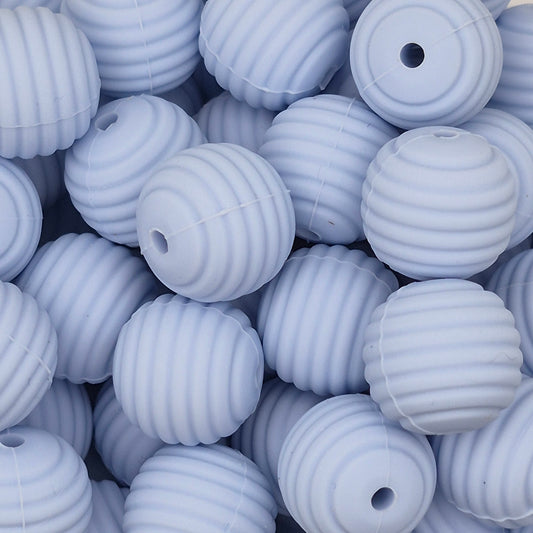 Whispering Blue Honeycomb 15mm Silicone Bead