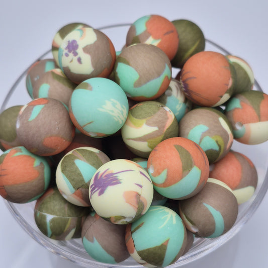 Abstract Desert Art 19mm Print Silicone Bead