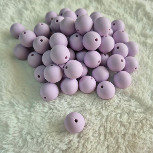 Lavender Mist 15mm Solid Silicone Beads
