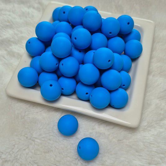 Sky Blue 19mm Solid Silicone Beads