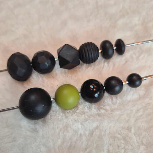 Olive Green 15mm Solid Silicone Beads