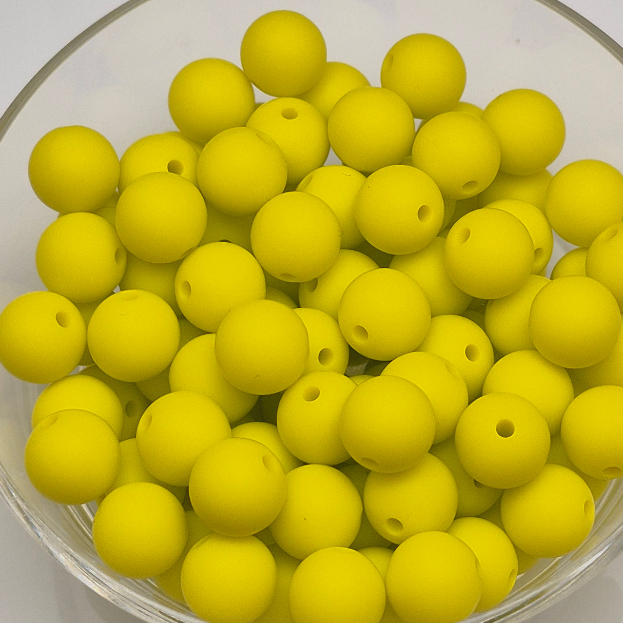Lemon Lime 12mm Solid Silicone Beads