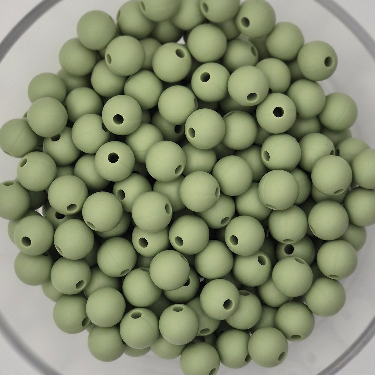 Matcha 9mm Solid Silicone Beads