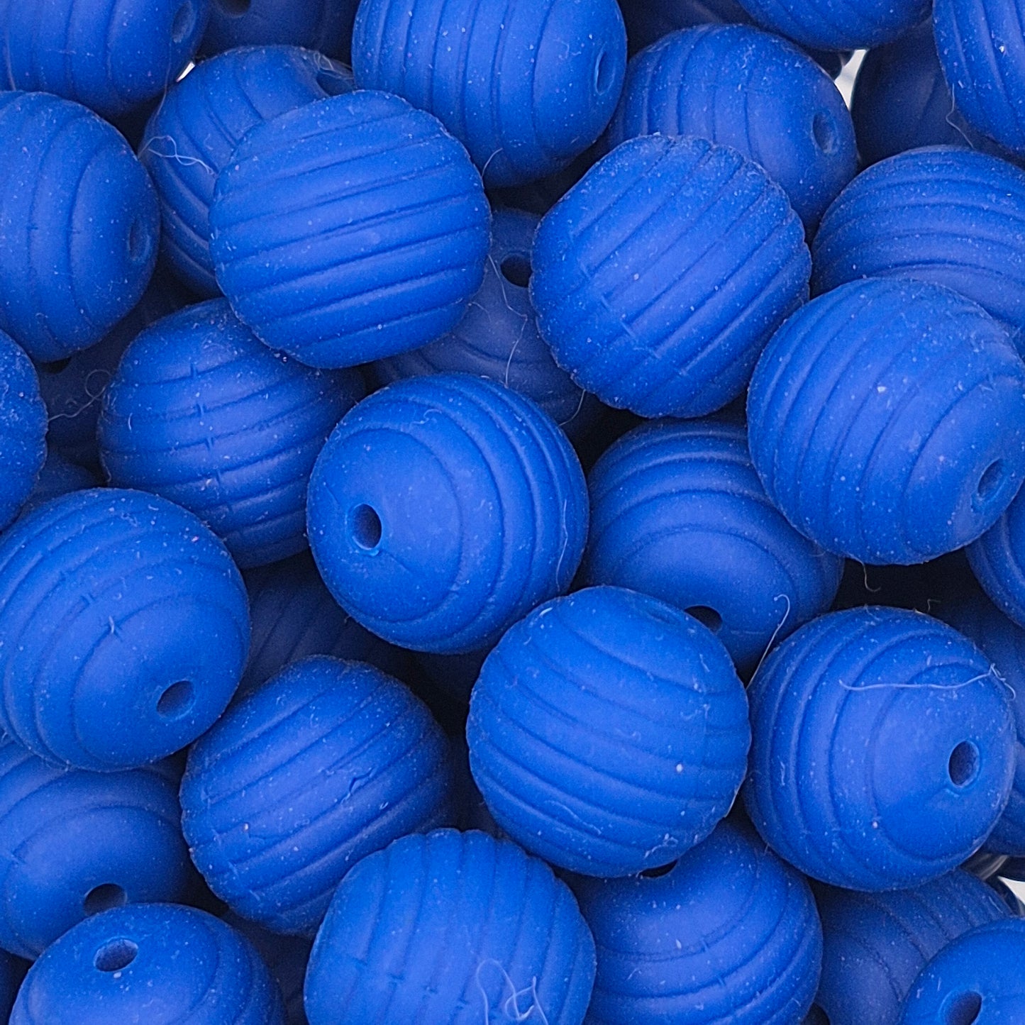 Mediterranean Blue Honeycomb 15mm Silicone Bead