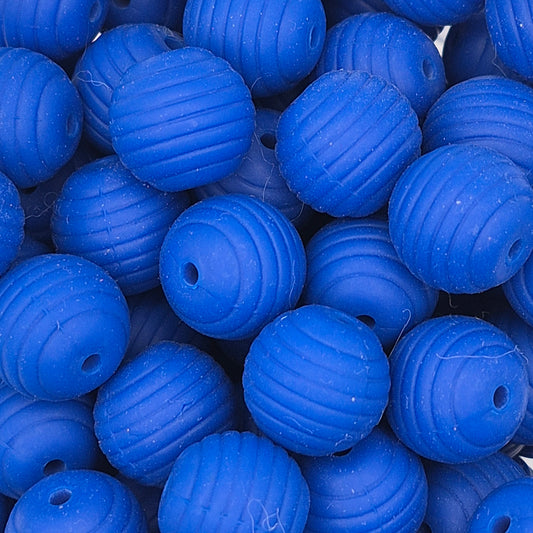 Mediterranean Blue Honeycomb 15mm Silicone Bead