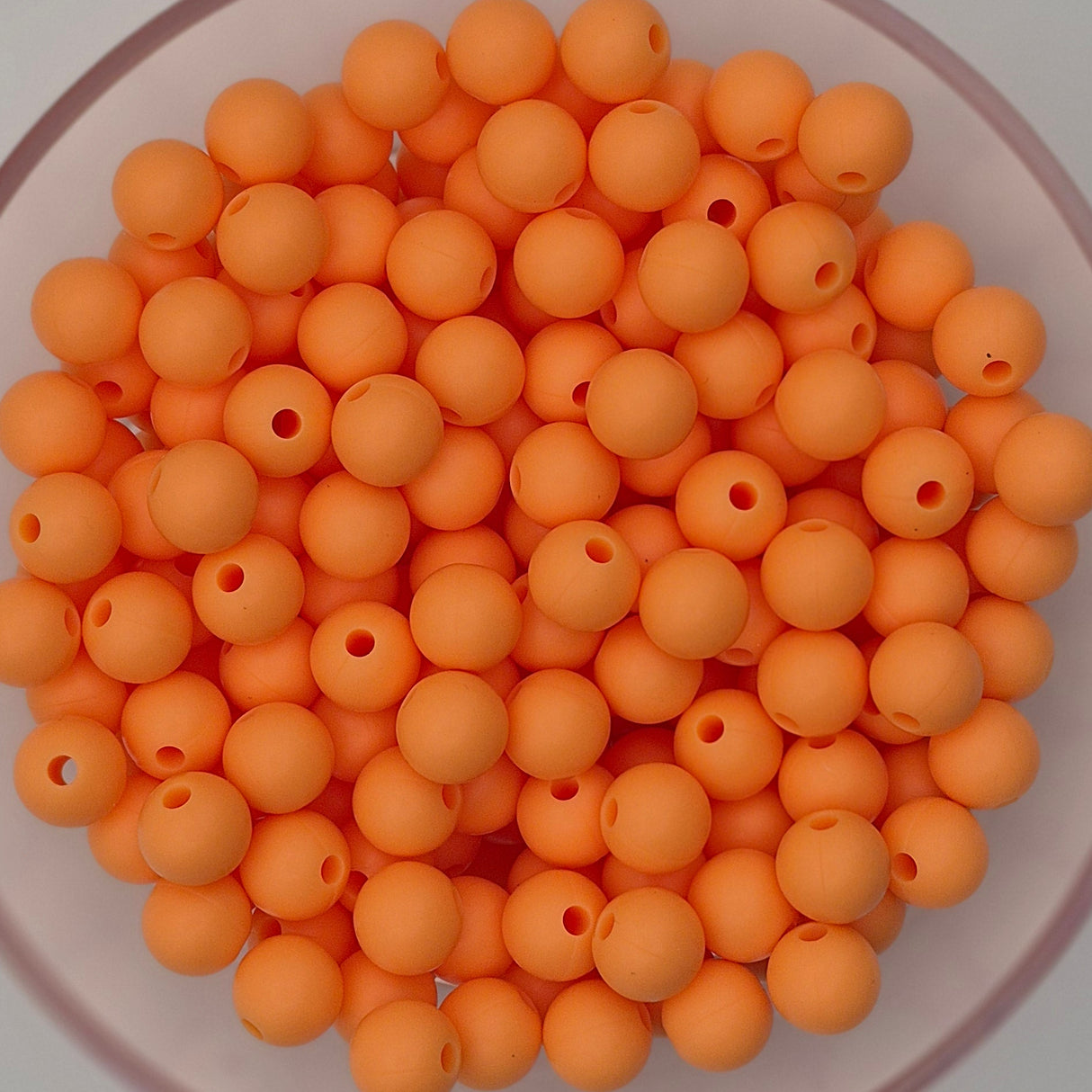 Cantaloupe 9mm Solid Silicone Beads