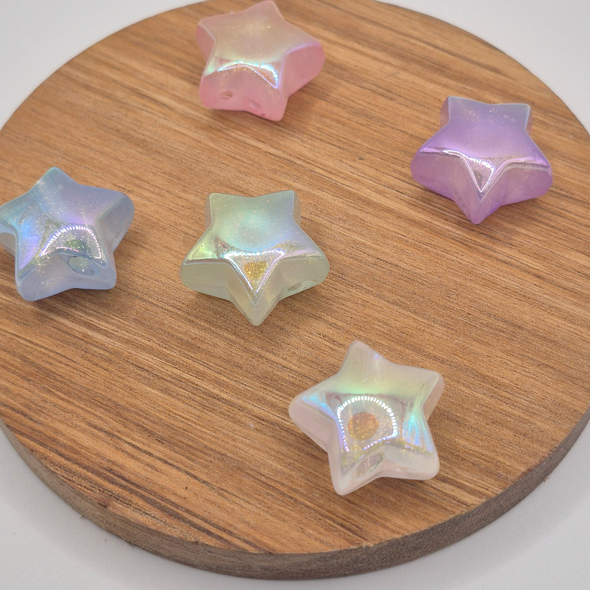 Glow Opal Star Acrylic Bead - Set of 10