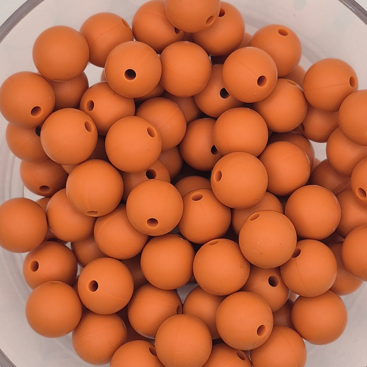 Burnt Orange 12mm Solid Silicone Beads