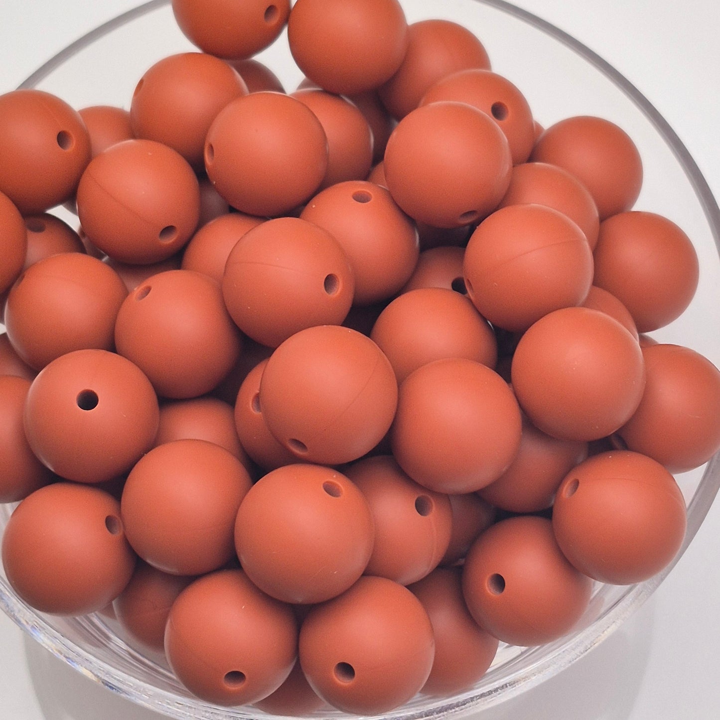 Rust 15mm Solid Silicone Beads