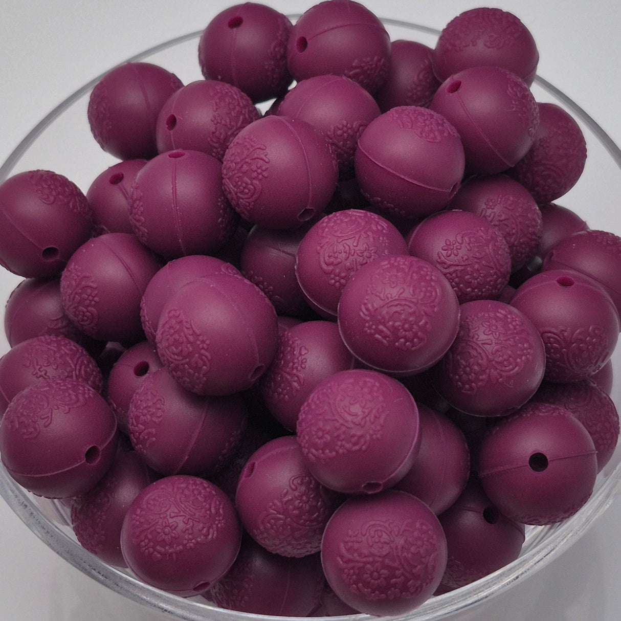 Napa Embossed 15mm Solid Silicone Beads