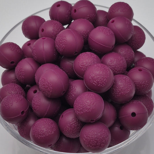 Napa Embossed 15mm Solid Silicone Beads