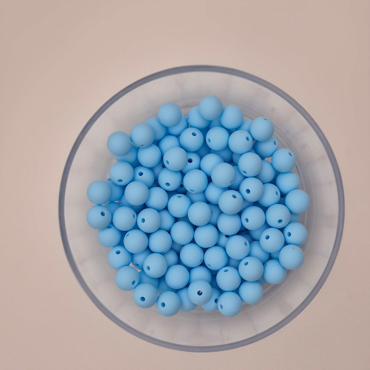 Baby Blue 9mm Solid Silicone Beads