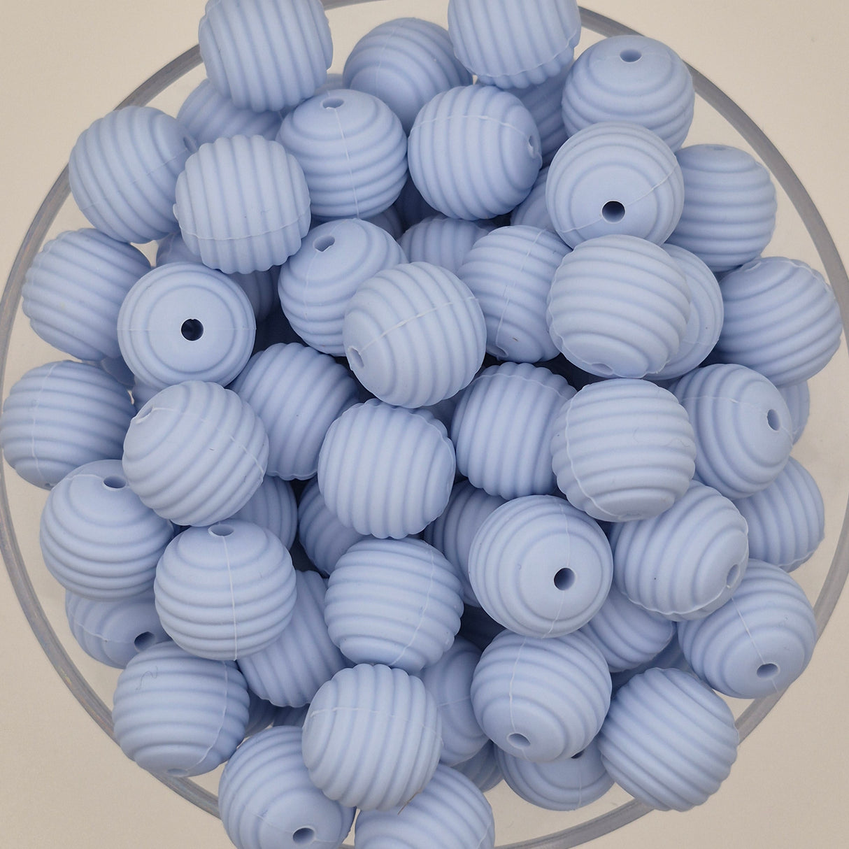 Whispering Blue Honeycomb 15mm Silicone Bead