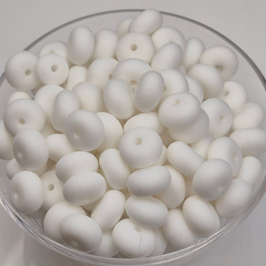 White Abacus Bead 14mm*8mm