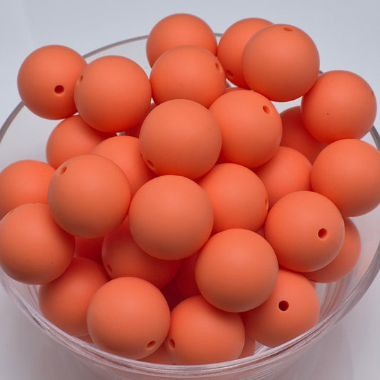 Apricot 19mm Solid Silicone Bead