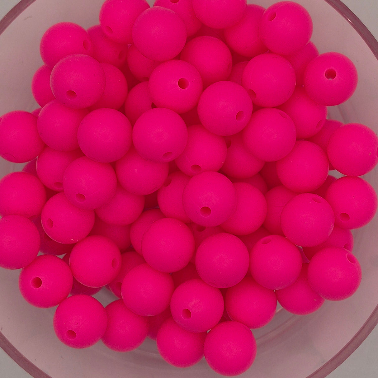 Electric Flamingo 12mm Solid Silicone Beads