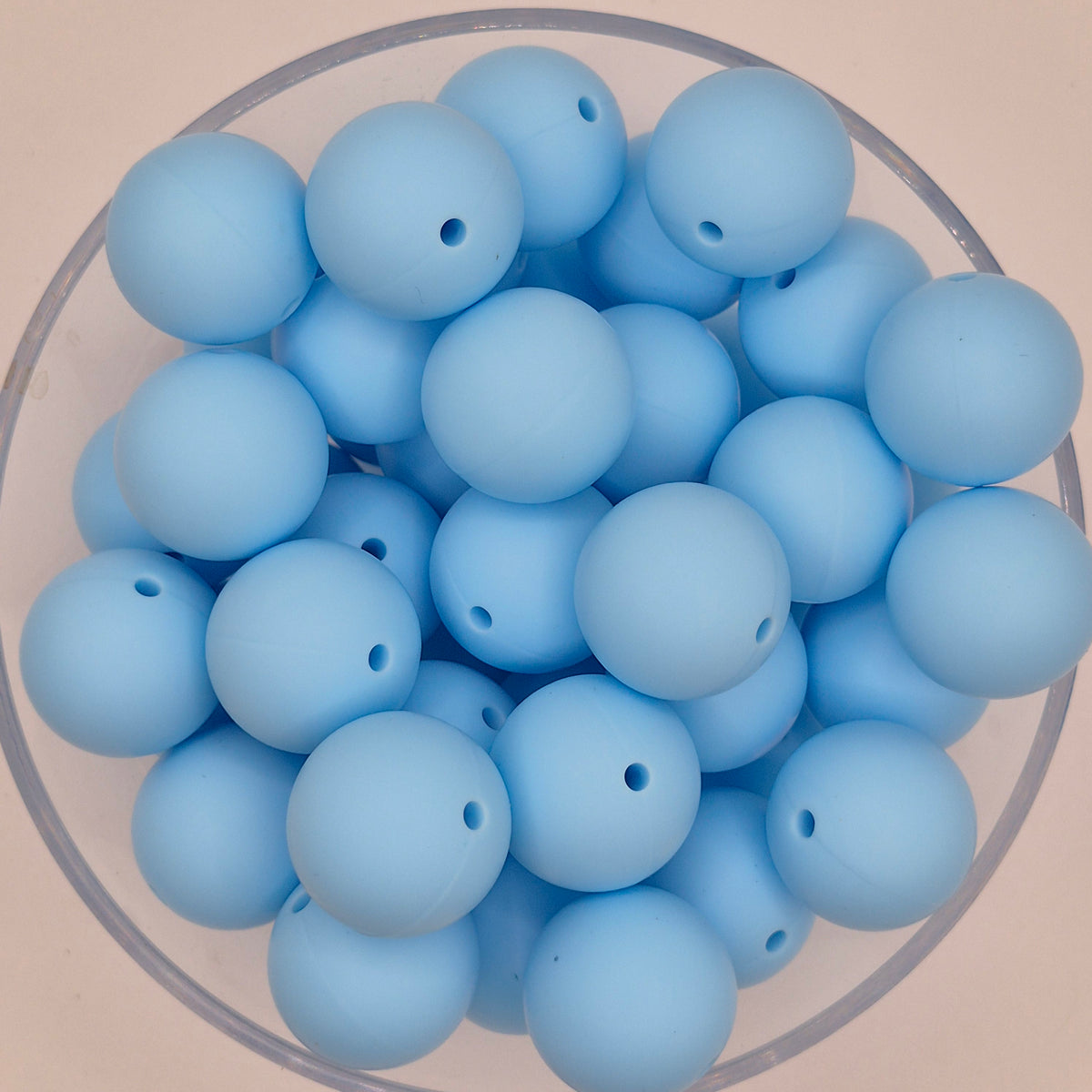 Baby Blue 19mm Solid Silicone Bead