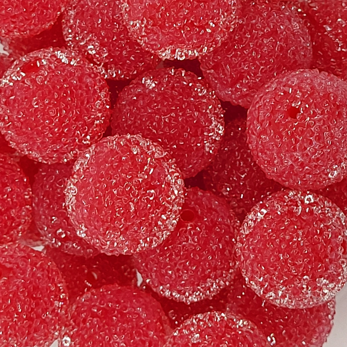 Red Hot Gumdrop 20mm Sugar ACRYLIC Beads