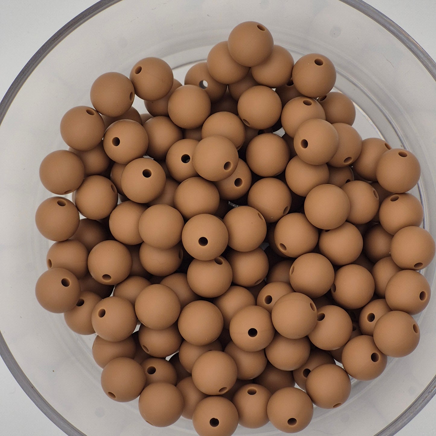Cafe con Leche 9mm Solid Silicone Beads