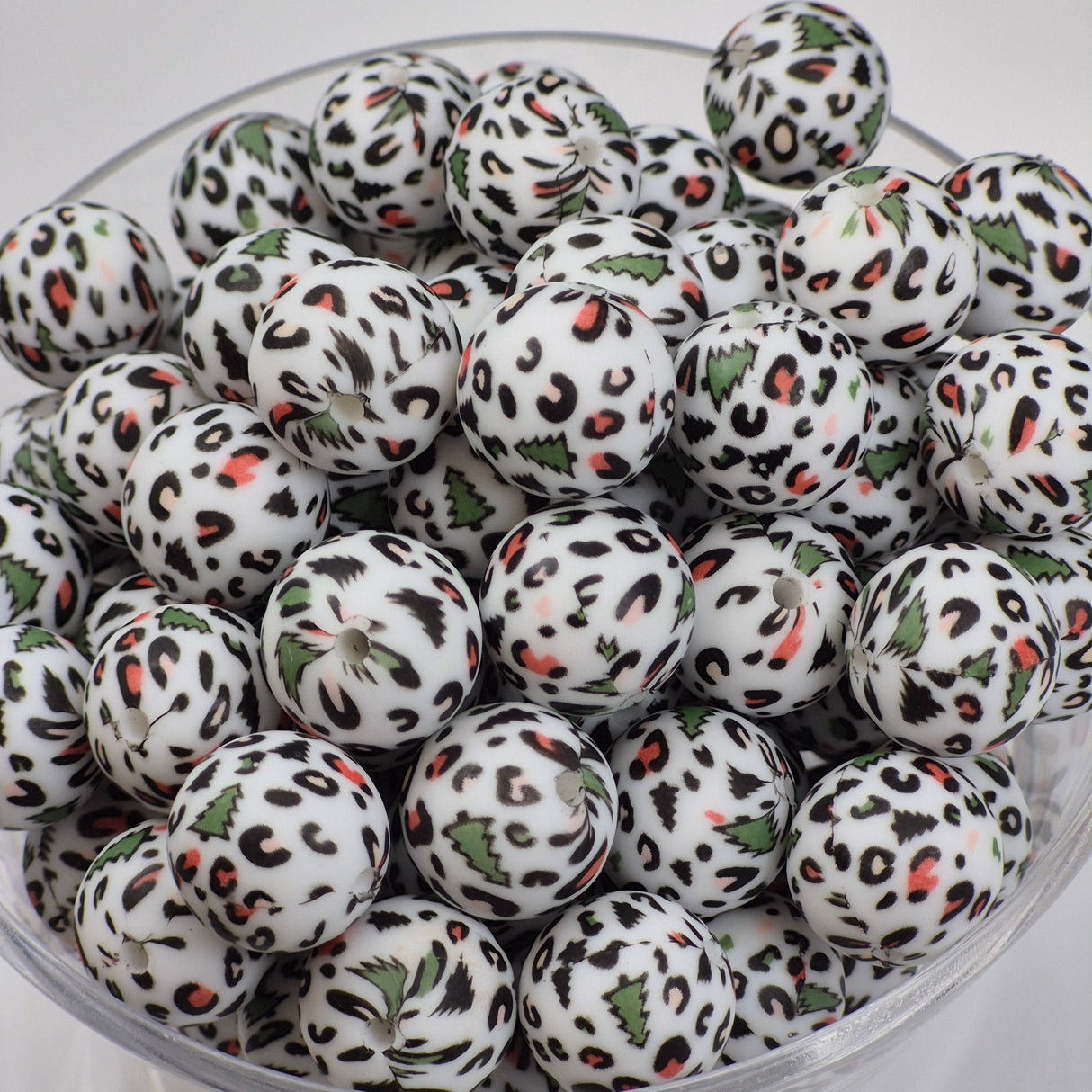 Christmas Tree Glam 15mm Silicone Bead