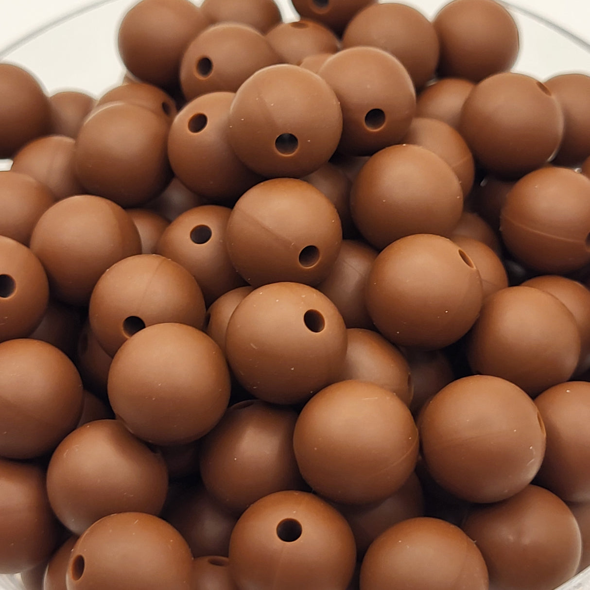 Brownie Batter 12mm Solid Silicone Beads