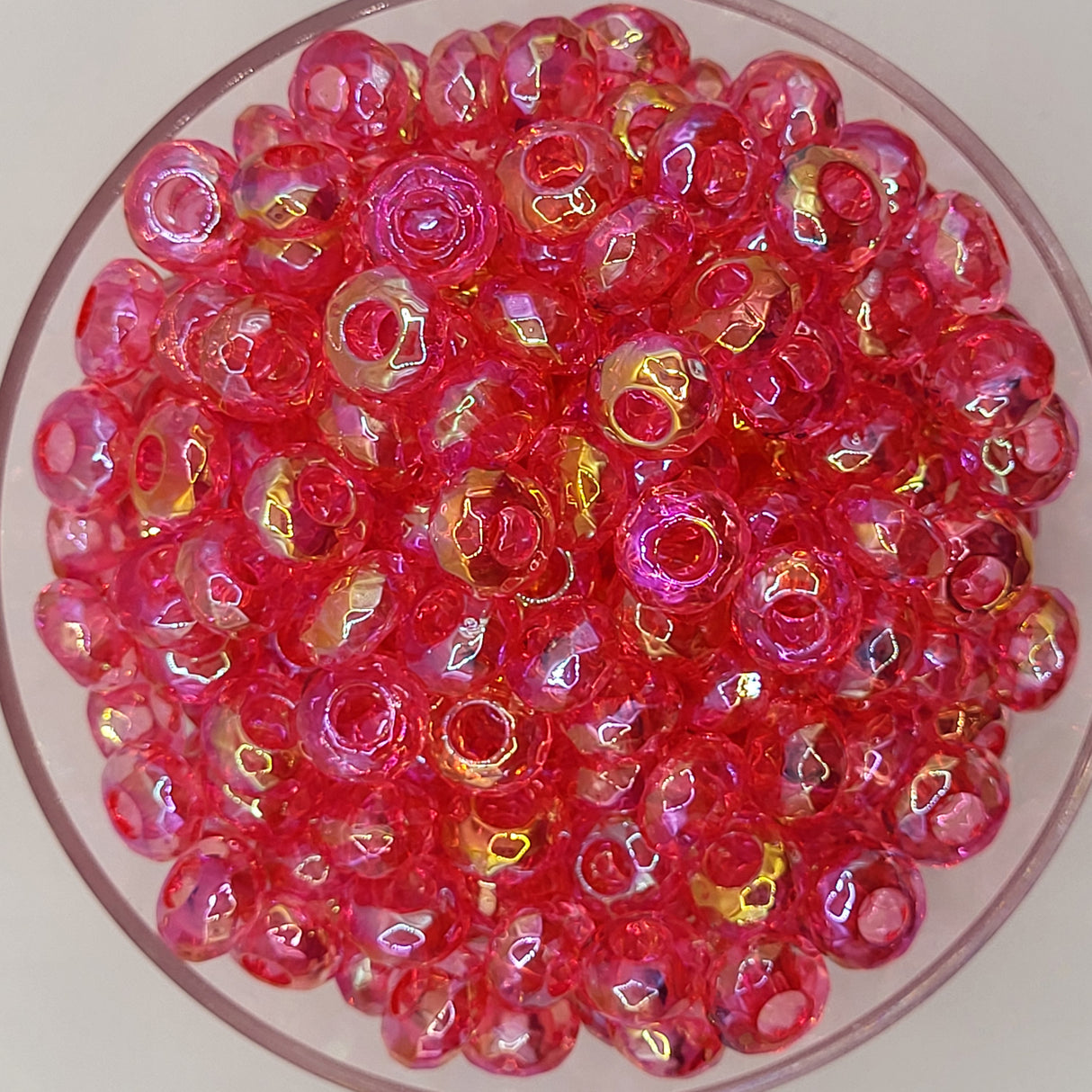 Unicorn Dust Pink Opal - 12mm Acrylic Faceted Abacus