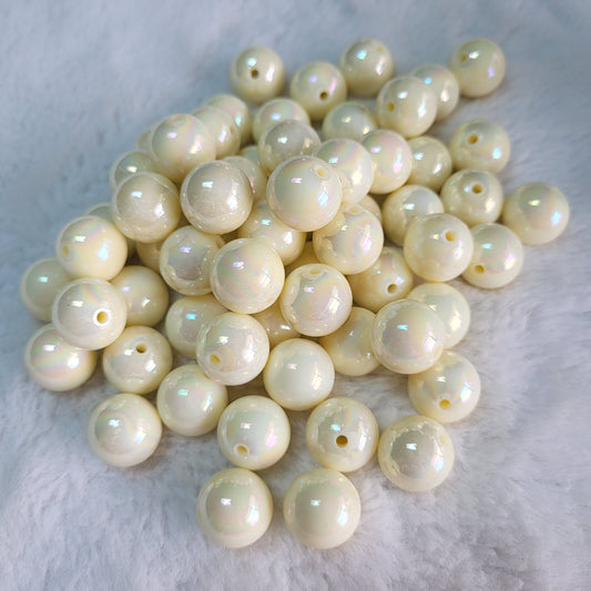 Sweet Cream Opal 15mm Solid ACRYLIC Beads