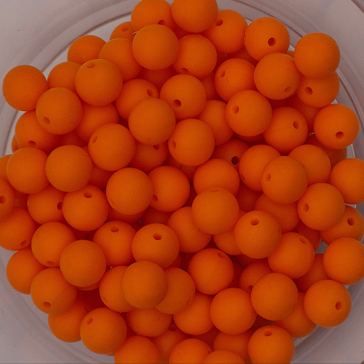 Orange 9mm Solid Silicone Beads